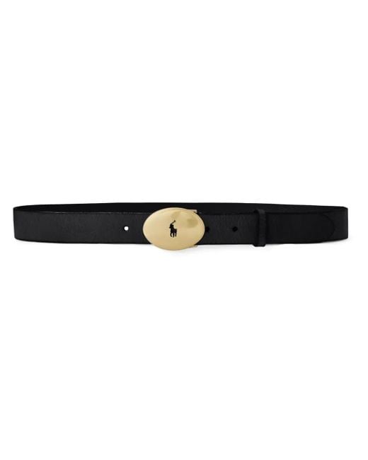 Polo Ralph Lauren Black Logo Buckle Belt