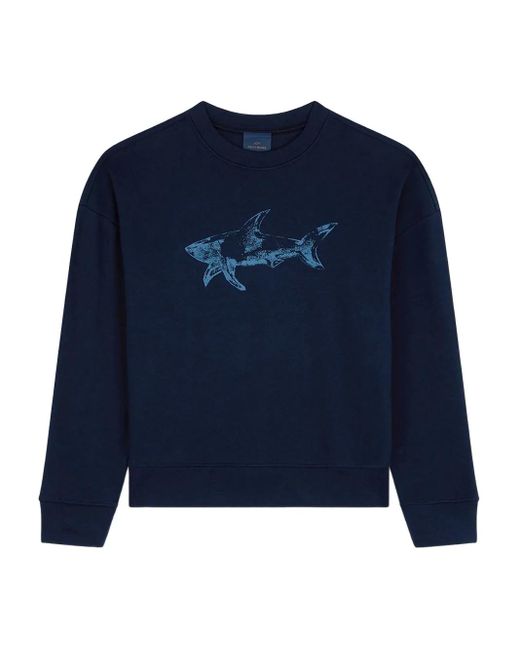 Paul & Shark Blue Shark-Print Sweatshirt for men