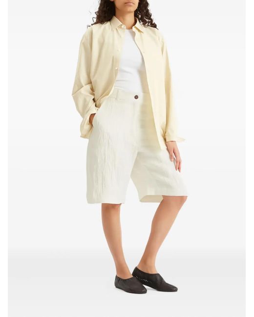 Studio Nicholson White Linen Shorts