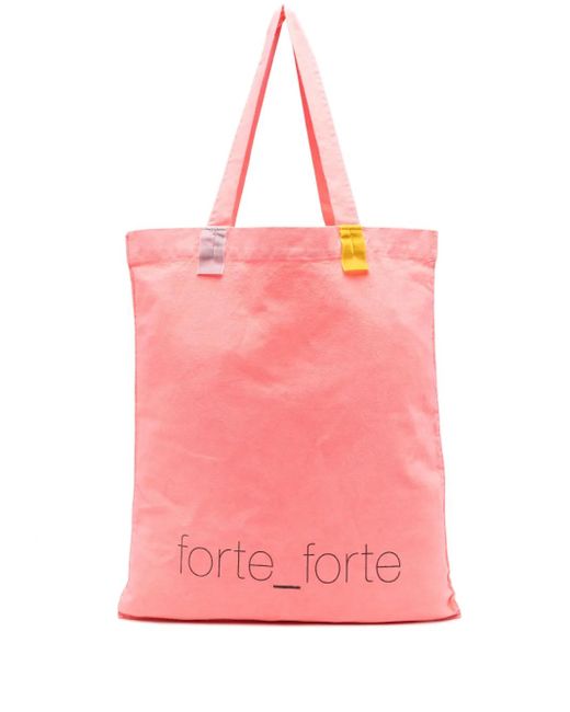 Forte Forte Pink Canvas Tote Bag
