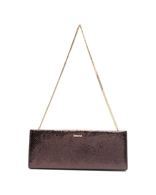 Lola Cruz White Écla Chain-Strap Clutch Bag