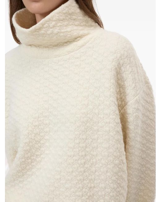 Closed White High-Neck Textured Sweatshirt
