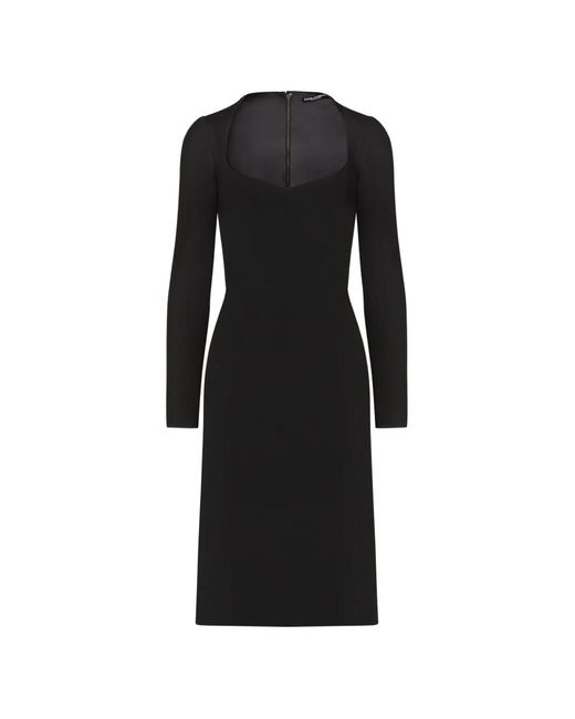 Dolce & Gabbana Black Scoop Neck Dress