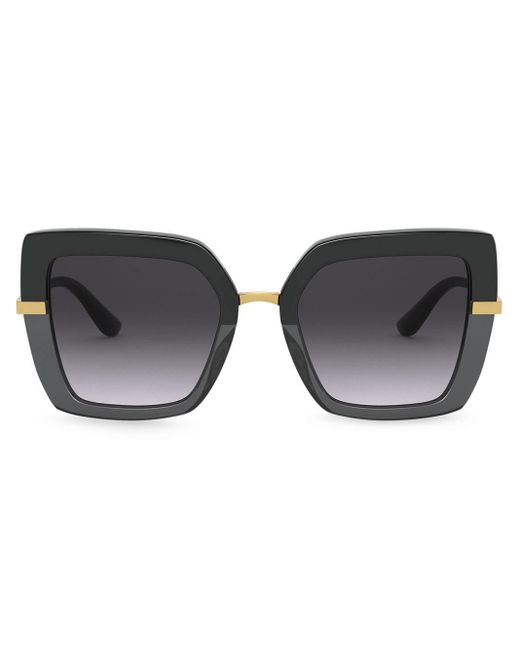 Dolce & Gabbana Black Halbbedruckte Sonnenbrille