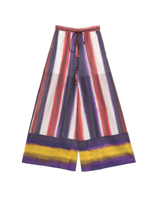 Twinset Red Drawstring Pocket Palazzo Pants