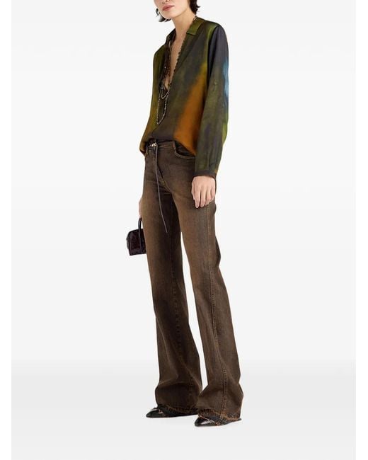 Momoní Brown Luis Stonewashed Flared Jeans