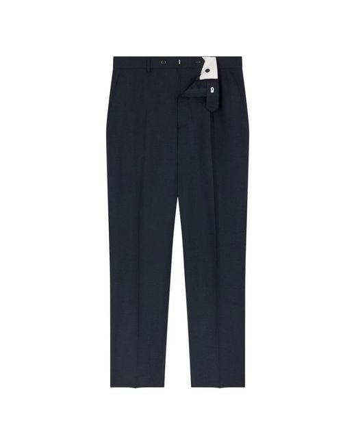 Fursac Blue Checked Tailored Trousers for men