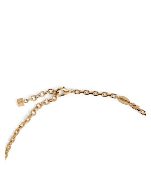 DSquared² White Geometric Long Necklace