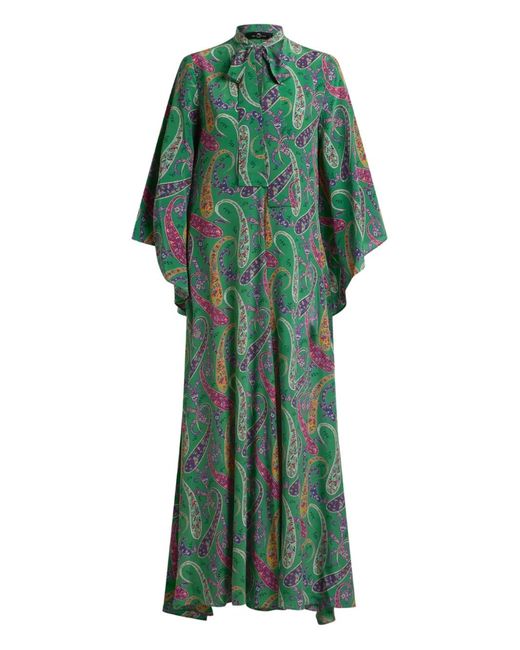 ETRO ペイズリー柄Vネックカットソー カーキ サイズ42*HD1281 【公式通販】
