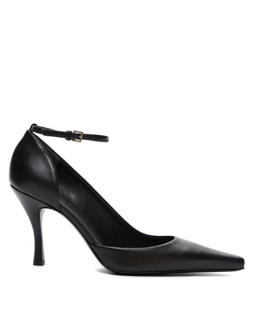 Loulou de Saison Black 85Mm Carllas Asymmetric Ankle Strap Pumps