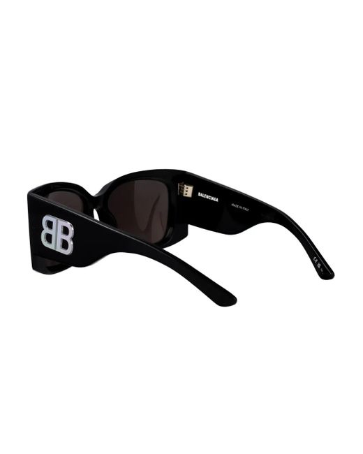 Balenciaga Black Logo Geometric Sunglasses