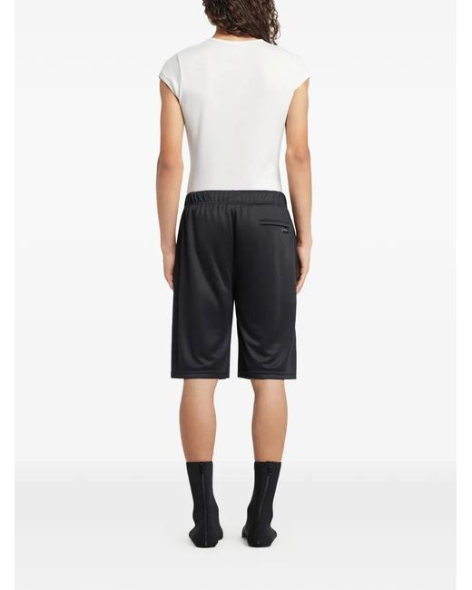 Courreges Black Elasticated-Waistband Logo-Detail Shorts for men