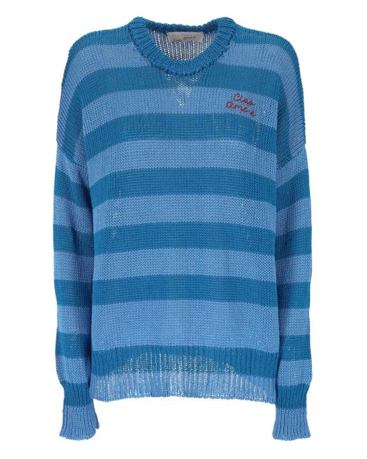 Giada Benincasa Blue Striped Sweater