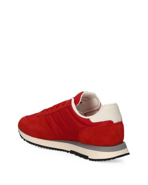 Tommy Hilfiger Red Logo-Patch Panelled Sneakers for men