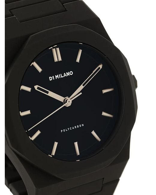 D1 Milano Black Polycarbon Cloudburst 40.5Mm for men