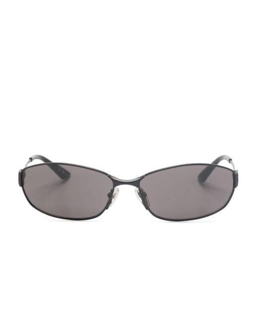 Balenciaga Gray Mercury Oval Sunglasses