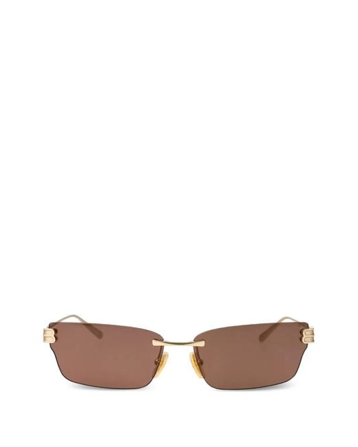 Balenciaga Metallic Rimless Rectangle-Frame Sunglasses