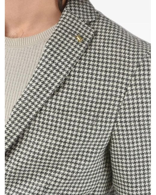 Corneliani Gray Houndstooth Single-Breasted Blazer for men