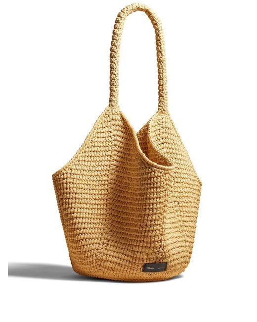 Khaite Metallic Lotus Medium Raffia Tote Bag