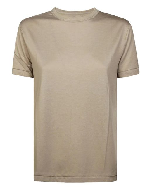 Majestic Filatures Natural Round Neck Short-Sleeve T-Shirt