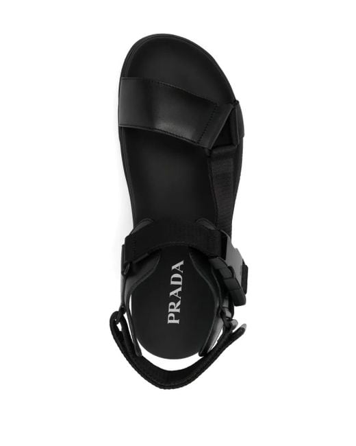 メンズ Prada バックル サンダル Black