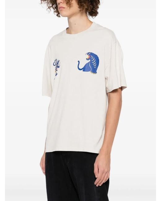 Melt White Graphic-Print T-Shirt for men