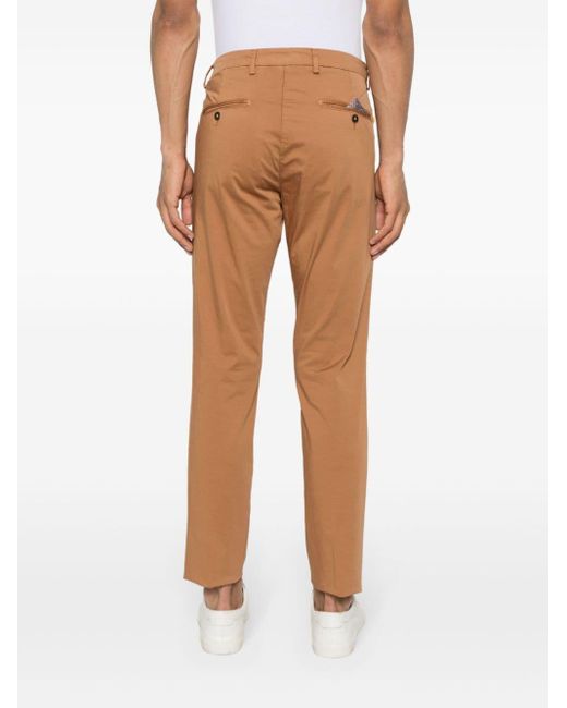 Manuel Ritz Brown Garment-dyed Straight Trousers for men