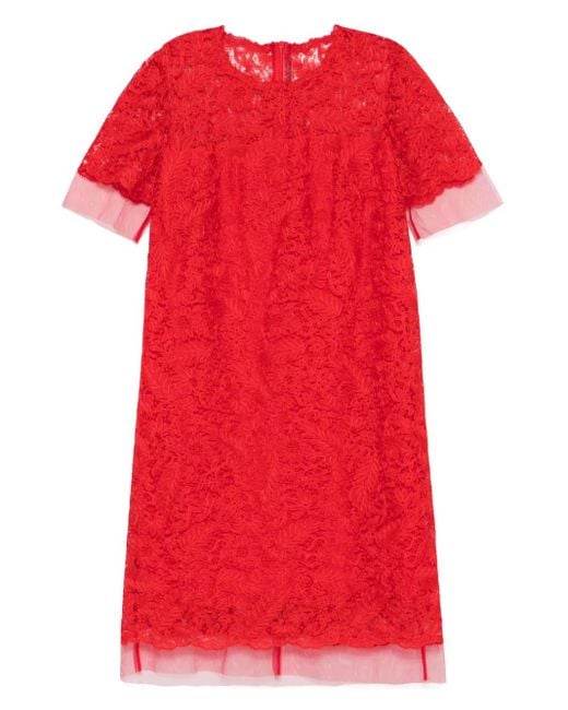 Ermanno Scervino Lace Dress Red