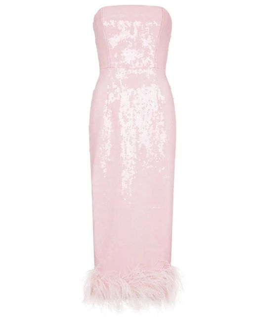 16Arlington Pink Minelli Sequin-Embellished Midi Dress