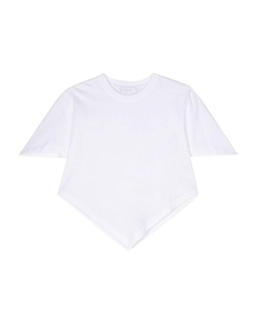 Rabanne White V-shaped Cotton T-shirt