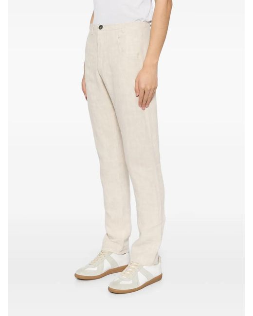 Label Under Construction Natural Buttoned Trousers for men