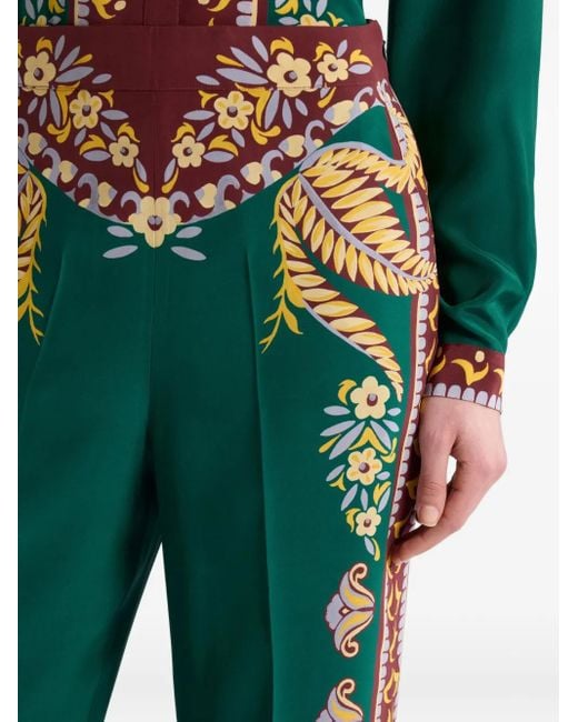 Etro フローラル ワイドパンツ Green