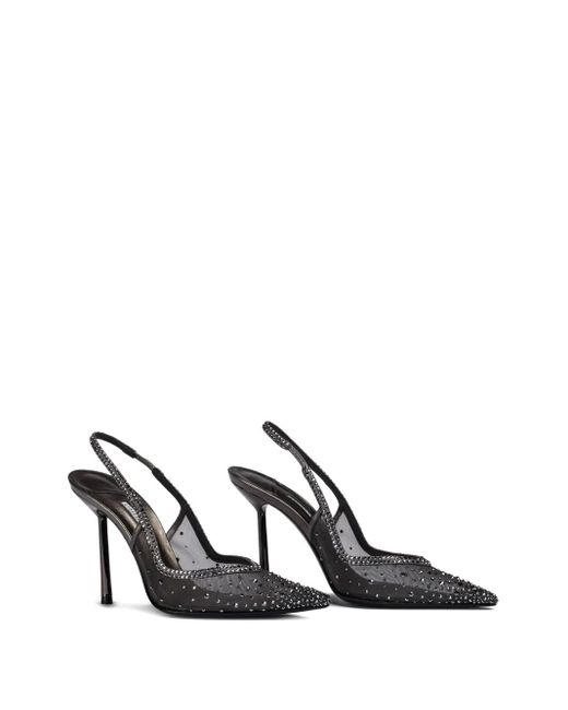 Le Silla Gray 100Mm Nicole Crystal-Embellished Slingback Pumps