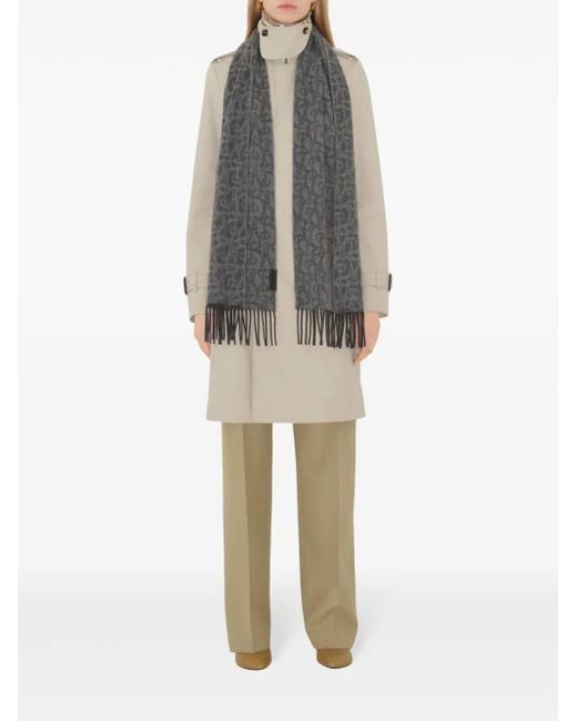 Burberry Gray B Charm Sashmere Scarf