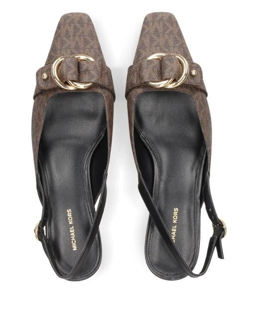 MICHAEL Michael Kors Brown Jaden Slingback Kitten-Heel Pumps