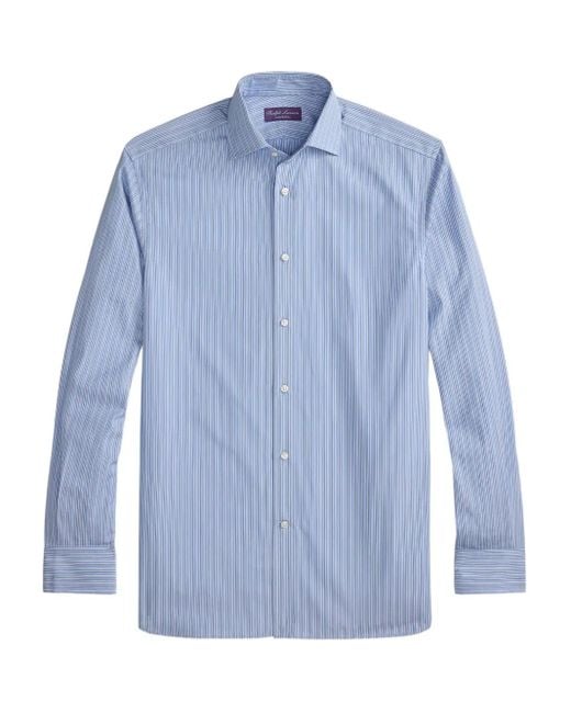 Camicia A Righe A Maniche Lunghe di Ralph Lauren in Blue da Uomo