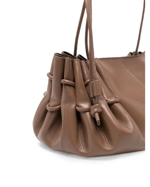 Hereu Brown Arta Braided-Handle Tote Bag