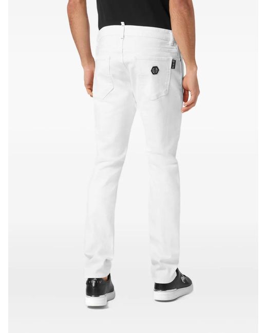 Philipp Plein White Cotton Jeans for men