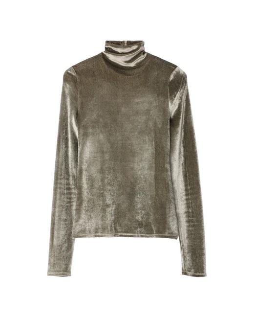 Lemaire Green Fitted Stand-Collar Top