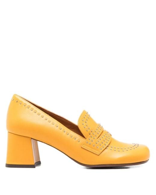 Chie Mihara Natural 60Mm Studded Block-Heel Pumps