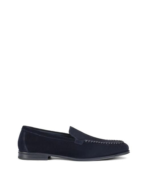 Doucal's Blue Suede Loafers for men