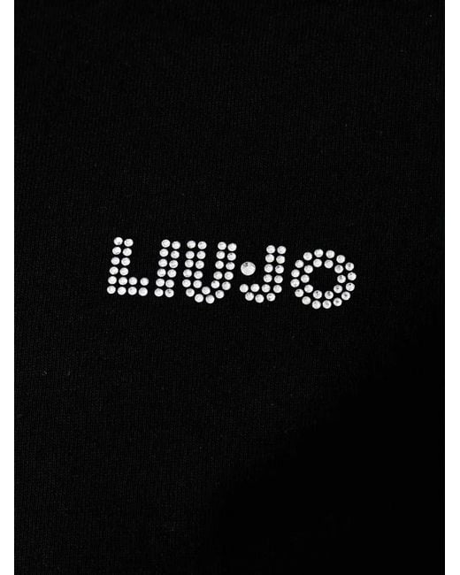 Liu Jo Black Logo-Embellished Long-Sleeve T-Shirt