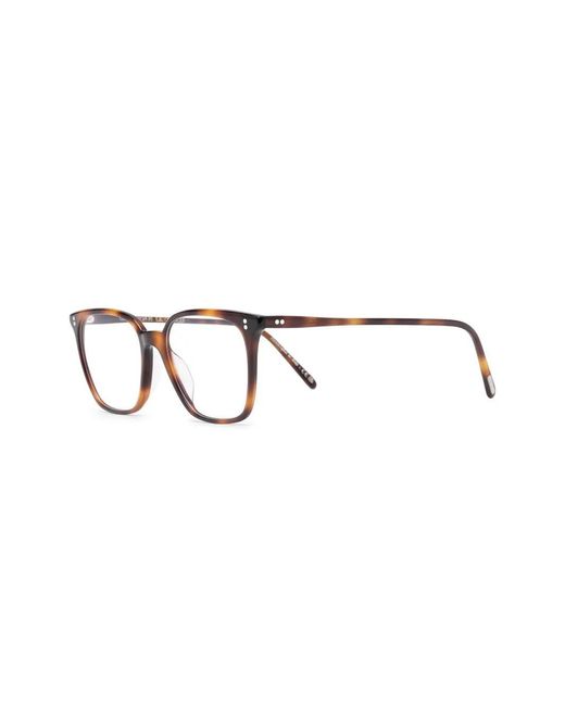 Oliver Peoples Brown Tortoiseshell Square-Frame Glasses