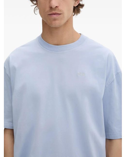 DIESEL Blue Graphic-Print Embroidered-Logo T-Shirt for men