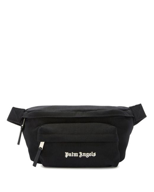 Palm Angels Black Cordura Logo-print Belt Bag for men