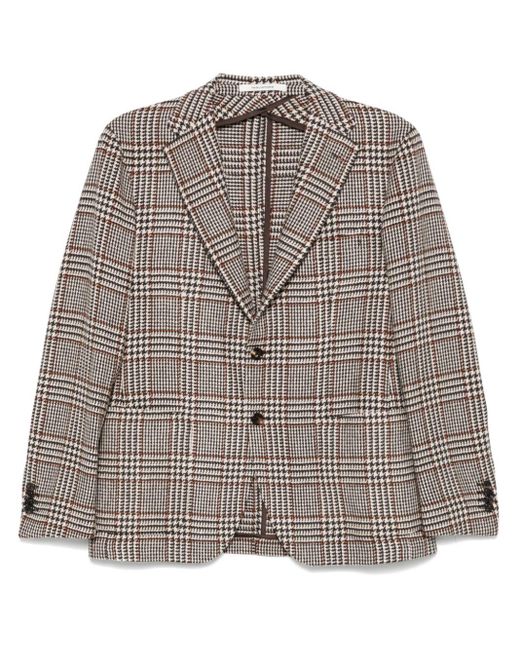 Tagliatore Brown Checked Blazer for men