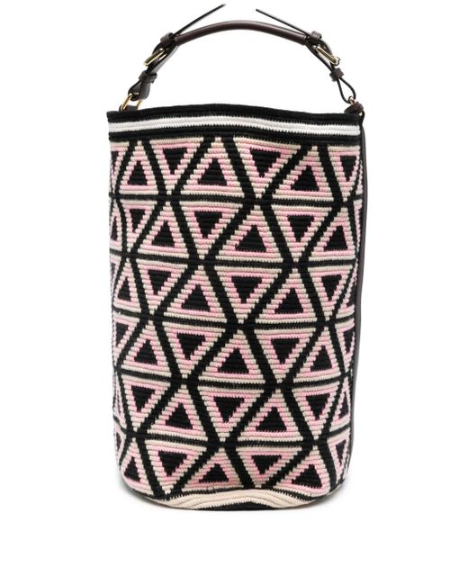Borsa A Secchiello Triangle Cylinder Grande di Colville in Black