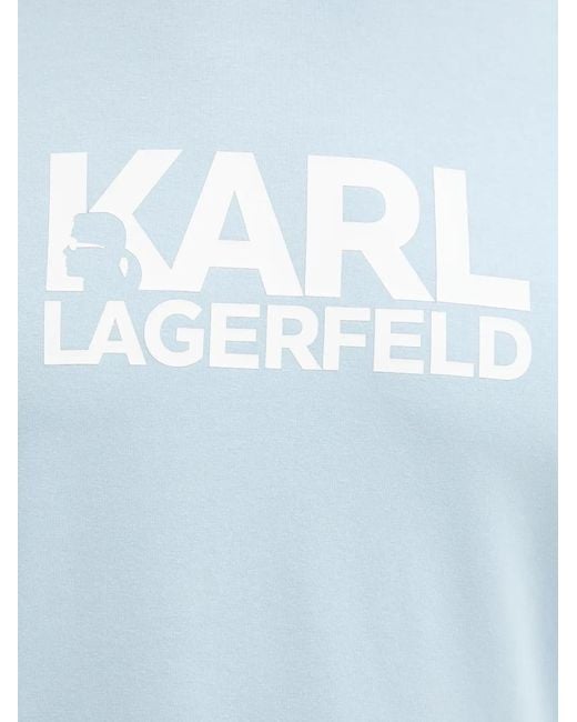 Karl Lagerfeld Blue Logo-Print T-Shirt for men