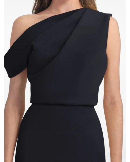 Gemy Maalouf Black One-Shoulder Crepe Dress