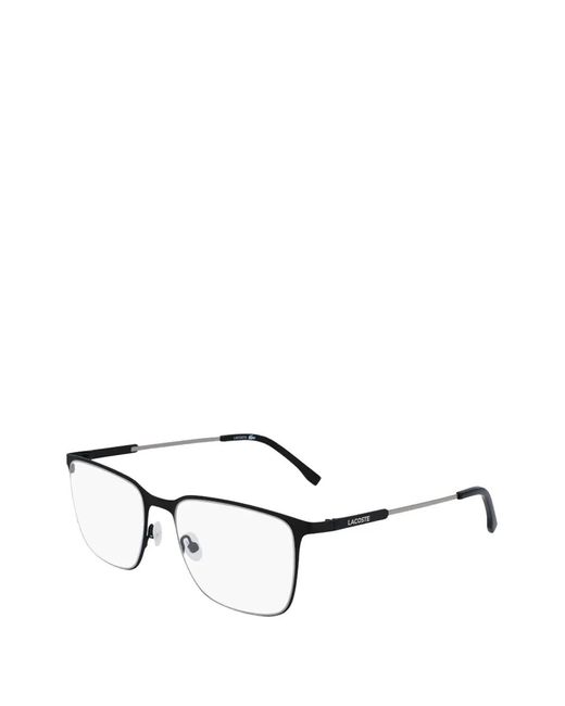 Lacoste Black Rectangle-Frame Glasses for men